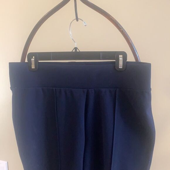 Navy Stretch Pull On Knit Pants - Picture 1 of 7